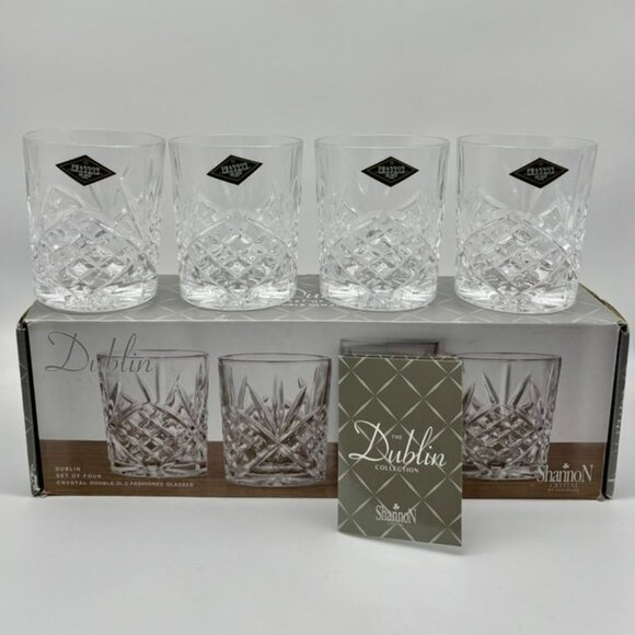 Shannon Crystal/Godinger Other - Shannon Crystal by Godinger Dublin Collection Dbl Old Fashioned Glasses Set Of 4